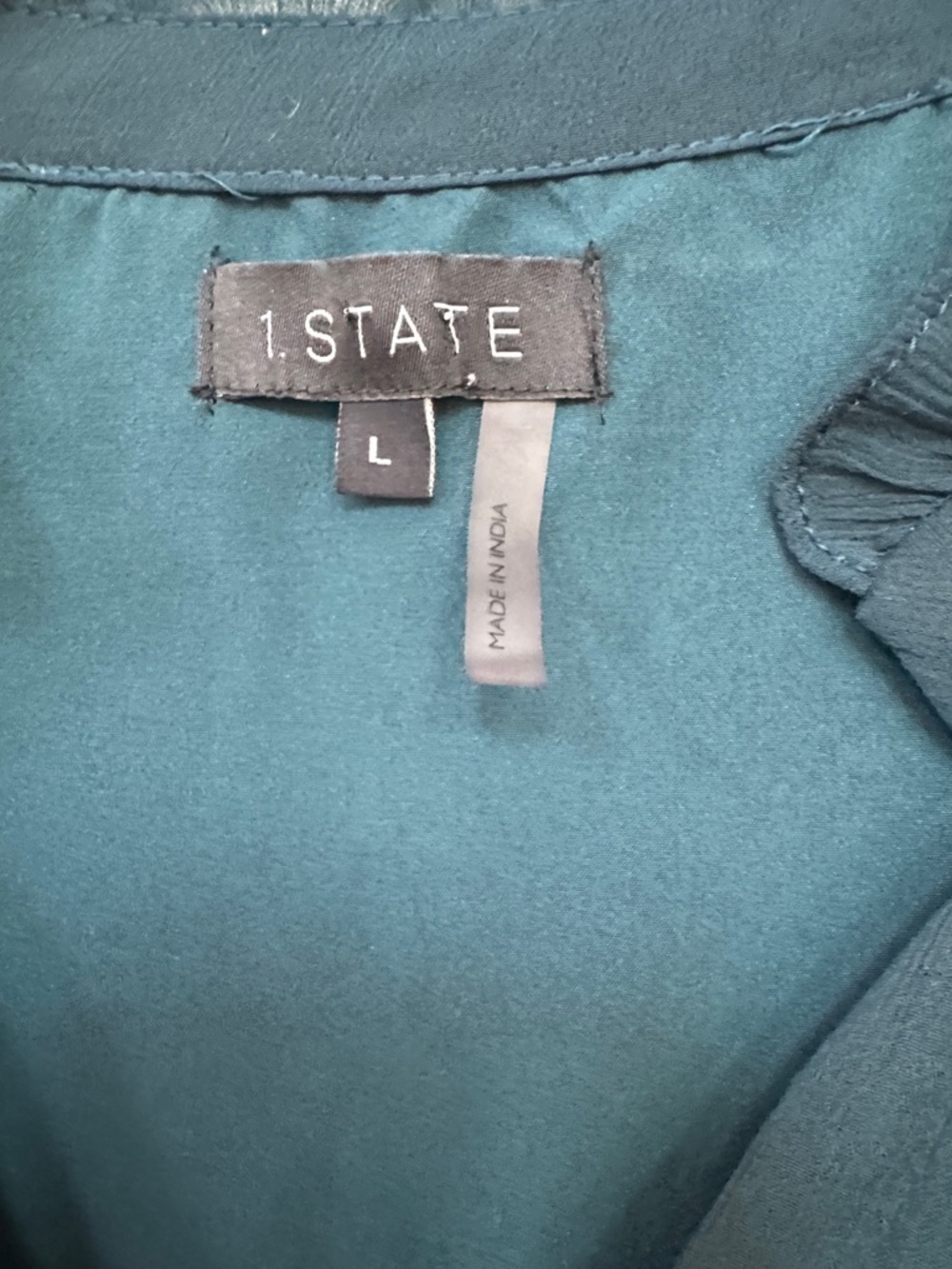 1 State Teal Tiered Long-Sleeve Maxi Dress - Picture 2 of 5